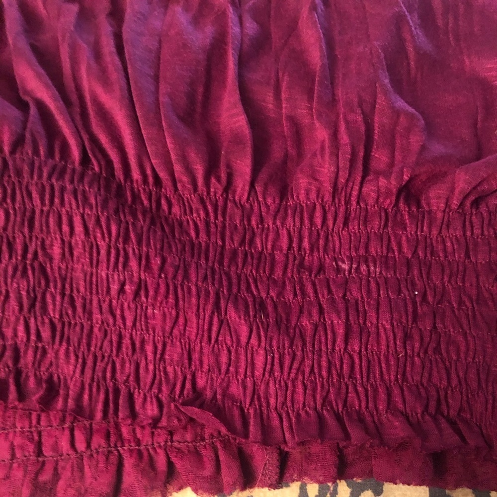 Free People size medium dark pink top with open back runs large NWT - Picture 6 of 12